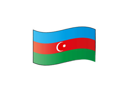 Azerbaijan flag on a white background, vector illustrationのイラスト素材