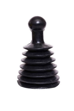 Black plastic plunger isolated on a white backgroundの写真素材