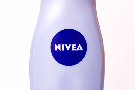 NOVOPOLOTSK, BELARUS - 23 DECEMBER, 2020: Nivea shampoo on white background close upのeditorial素材