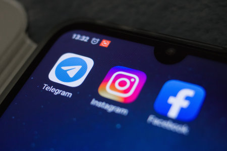 BELARUS, NOVOPOLOTSK - 14 JANUARY, 2021: Telegram app icon on phone close up