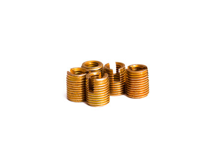 Small copper nuts isolated a on white background
