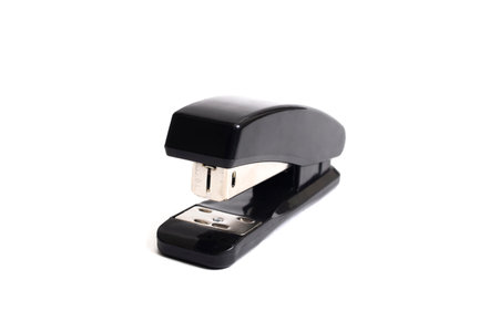 Black stapler isolated on a white background close upの写真素材