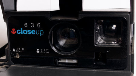 BELARUS, NOVOPOLOTSK - 06 MAY, 2021: Retro polaroid isolated on white background close upのeditorial素材