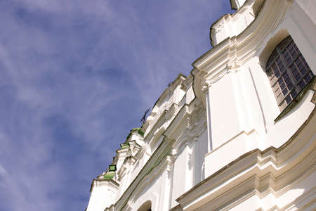 Saint Sophia Cathedral in Polotsk on the blue skyの写真素材
