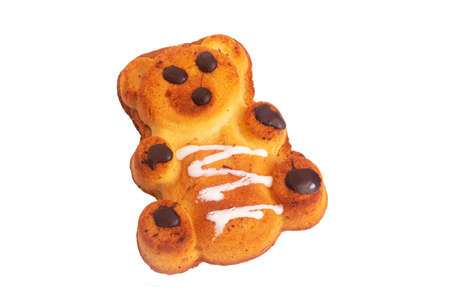 Bear cookies isolated on a white background close upの写真素材