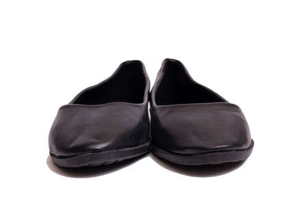 Black female shoes isolated on white background close upの写真素材