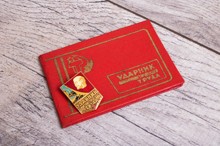 Belarus, Novopolotsk - 19 november, 2021: Medal of the USSRのeditorial素材