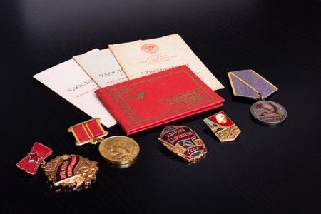 Belarus, Novopolotsk - 19 november, 2021: Medal of the USSR