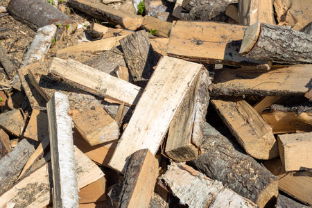 A stack of firewood for kindling the stove, background or texture