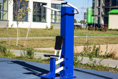 Sports simulator in the courtyard of an apartment building