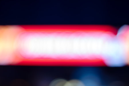 Blurred night city lights close up, background or textureの写真素材