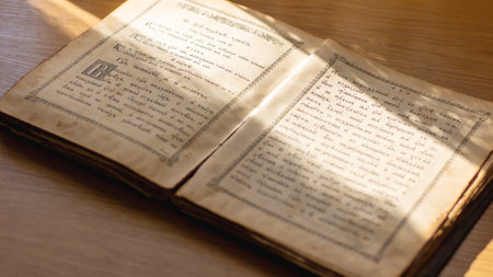 Belarus, Minsk - 03/09/2025: In a book, open to a specific page, there is clearly the letter a written on it, waiting to be read and explored furtherの写真素材