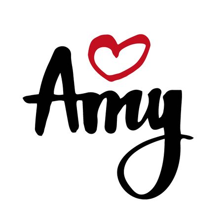 Female name Amy. Hand drawn vector girl name. Drawn by brush words for poster, textile, card, banner, marketing, billboard.のイラスト素材