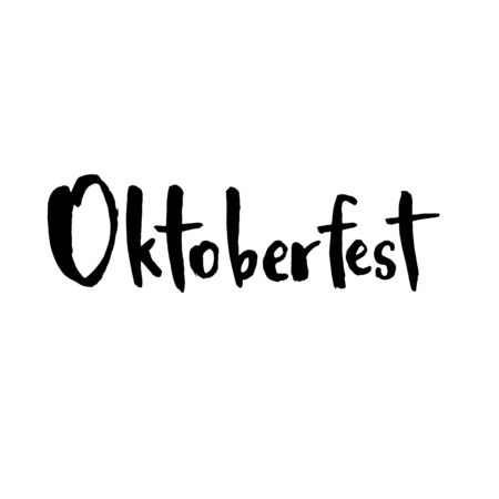 Handwritten vector word Oktoberfest. Overlay black brush text for poster, e-commerce, textile, blog, billboard. Calligraphic brush modern lettering.のイラスト素材