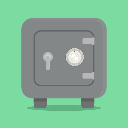 Metal safe with combination lock. Vector illustrations.のイラスト素材