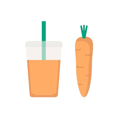Carrot fresh juice vector illustration isolated on white background.のイラスト素材