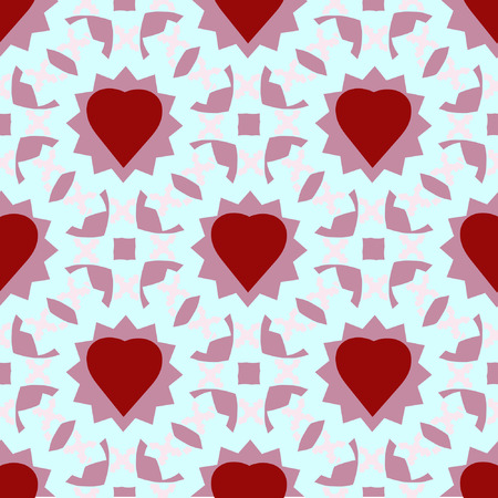 Vector seamless patterns. Red color. Endless texture can be used for printing onto fabric and paper or scrap booking. Valentines day background for invitation.のイラスト素材