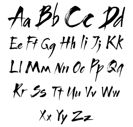 The alphabet in calligraphy brushのイラスト素材