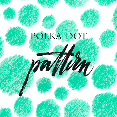 Polka dot color pencil pattern, drawn with aqua green pencilのイラスト素材