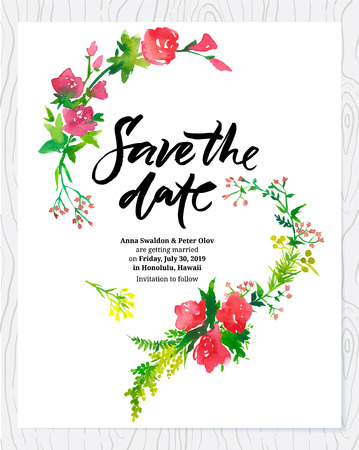 Save the date invitation card templateのイラスト素材