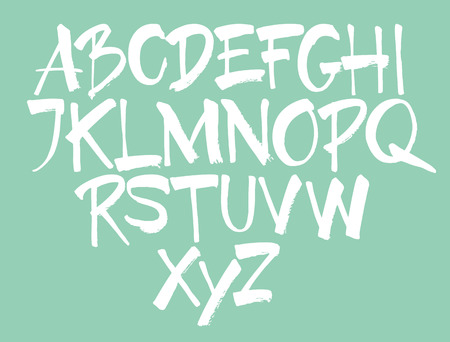 Vector alphabet. Hand drawn letters. Letters of the alphabet written with a brushのイラスト素材