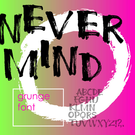 Grunge calligraphic fontのイラスト素材