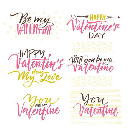 Valentine's day design elements. Calligraphy postcard or poster graphic design lettering element.のイラスト素材