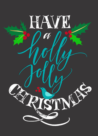 Have a Holly Jolly Christmas cardのイラスト素材