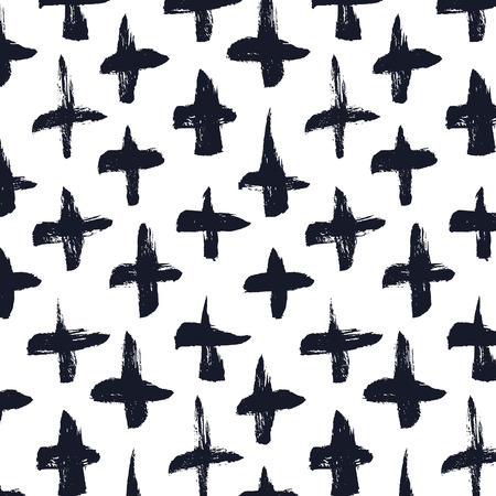 Cross pattern made with dry brush and inkのイラスト素材