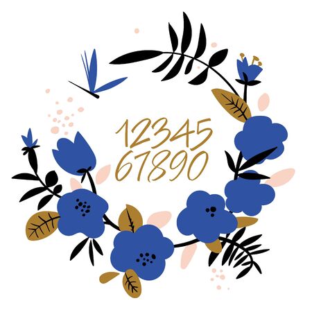 Abstract pink flowers wreaths. For your birthday phraseのイラスト素材