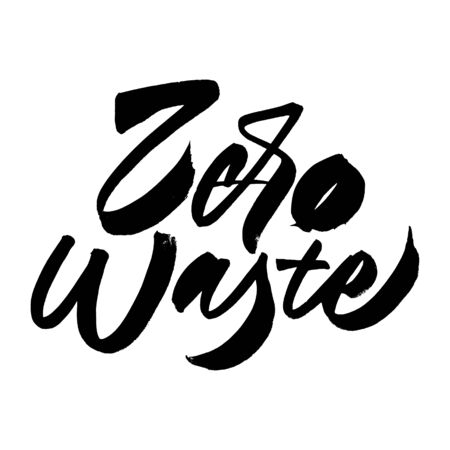 Zero waste lettering composition black and whiteのイラスト素材
