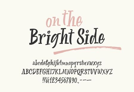 On the Bright Bide handwritten font. Script. Calligraphic setのイラスト素材
