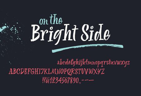 On the Bright Bide handwritten font. Script. Calligraphic setのイラスト素材