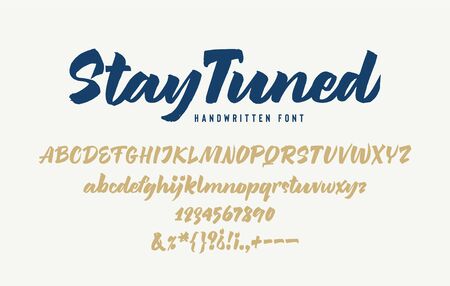 Stay Tuned Handwritten Bold Italic Font. Brush Scriptのイラスト素材