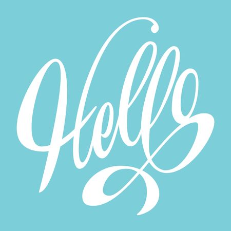 Hello lettering. Poster, card, wall decorのイラスト素材