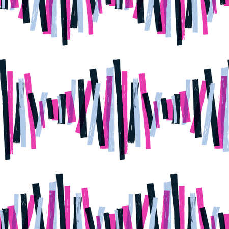 Irregular stripes wave, ripple, trembling hand. Abstract minimal template cover textile home decor. Water texture background. Vector illustrationのイラスト素材