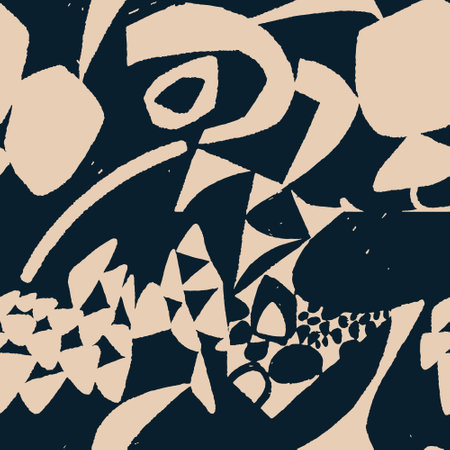 Hand drawn minimal abstract organic shapes seamless pattern. Vector illustrationのイラスト素材