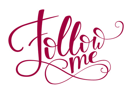 Follow me. Brush hand letteringのイラスト素材