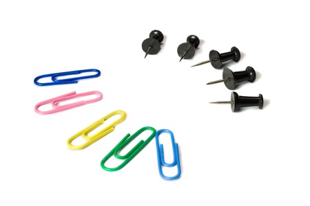 Group of clips and group of pins in opposition