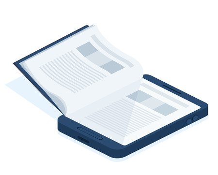 An illustration of a smartphone e-bookのイラスト素材