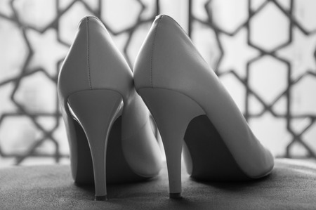 White wedding shoesの写真素材
