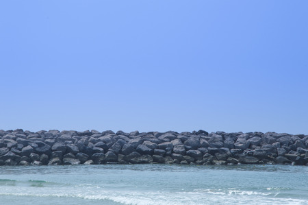 Blue sky above Arabian Gulfの写真素材