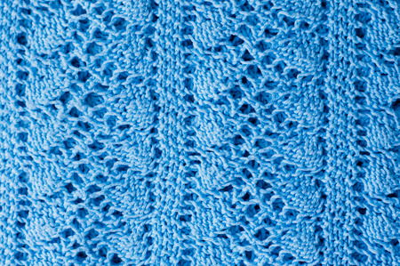 Knitted piece of cloth of blue color