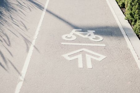 Bike path. Cycling track within a city. Bicycle laneの写真素材