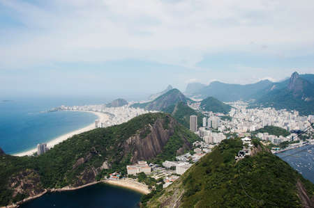 Rio de Janeiro; Brazil - February, 12, 2019: View over Copacabana beach from Sugarloaf mountain in Rio de Janeiroのeditorial素材