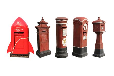 5 postbox different time and diffrent style at Hua Hin distric Prachuap Khiri Khan Province...