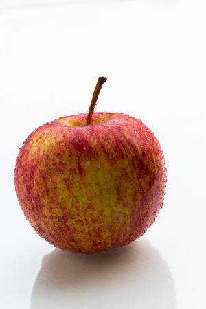 fresh Gala apple on a white backgroundの写真素材
