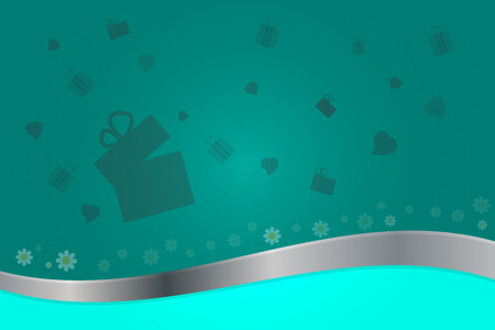 Gift background green color with silver metallic wave. User can change background color in EPS file.のイラスト素材