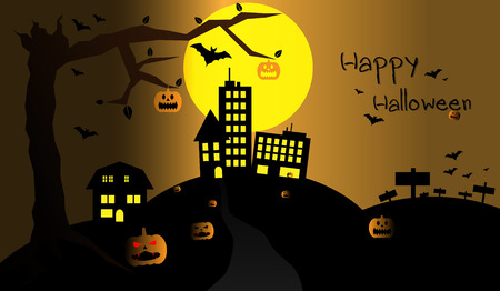 Happy Halloween day vector cardのイラスト素材
