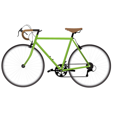 Green bicycle isolated on a white backgroundのイラスト素材